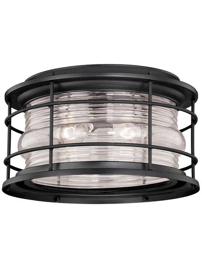 Hyannis 12-5/8 inch Outdoor Flush Mount Textured Black